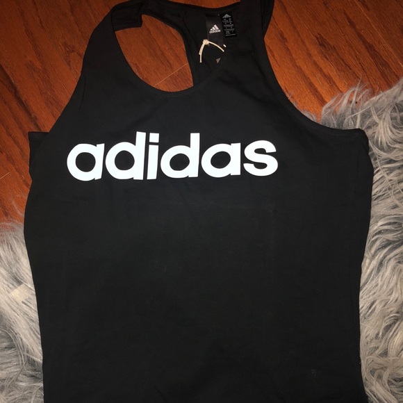 Women’s black Adidas racerback tank top - Picture 3 of 4